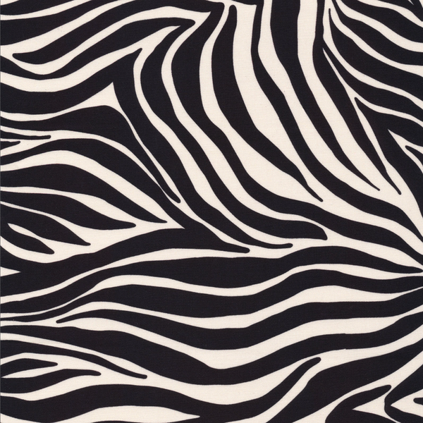 Maria Galybina for Cloud9 Fabrics | Zebras 'Zebra Stripes' in Black & White 227370: by the ½m