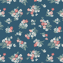 Liberty | Botanist's Walk 'Joanne's Bouquet' Marine Blue 408B: by the ½m