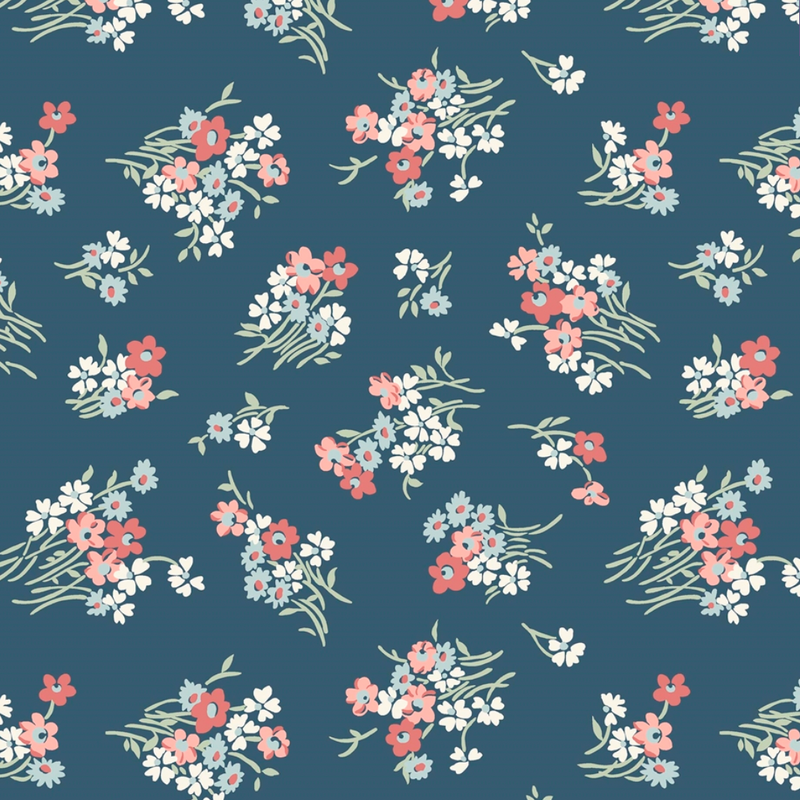 Liberty | Botanist's Walk 'Joanne's Bouquet' Marine Blue 408B: by the ½m