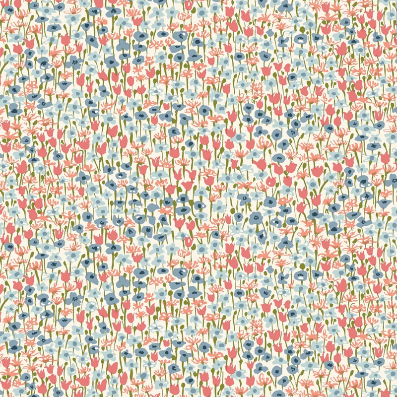 Liberty | Botanist's Walk 'Joy Meadow' Blue and Peach 409B: by the ½m