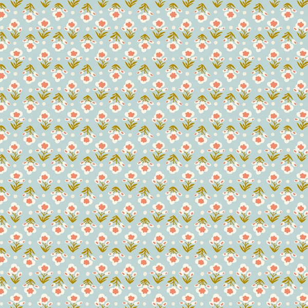 Liberty | Botanist's Walk 'Posy Breeze' Light Blue 410B: by the ½m