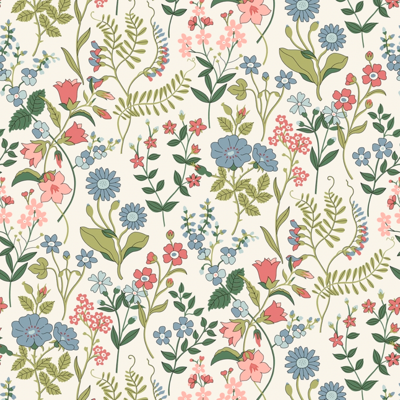 Liberty | Botanist's Walk 'Lola Scatter' Blues and Pinks 411B: by the ½m