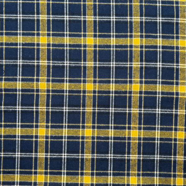 MEGA METRE: 1m Brushed Cotton Tartan in Option 22 Navy / Yellow + 1m Water-Repellent Ranger 4 in French Navy