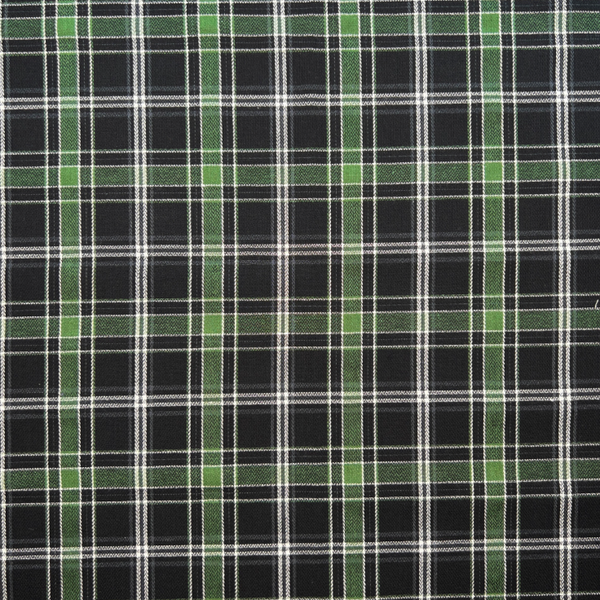 MEGA METRE: 1m Brushed Cotton Tartan in Option 20 Green / Black + 1m Waxed Cotton 6oz Deepest Green