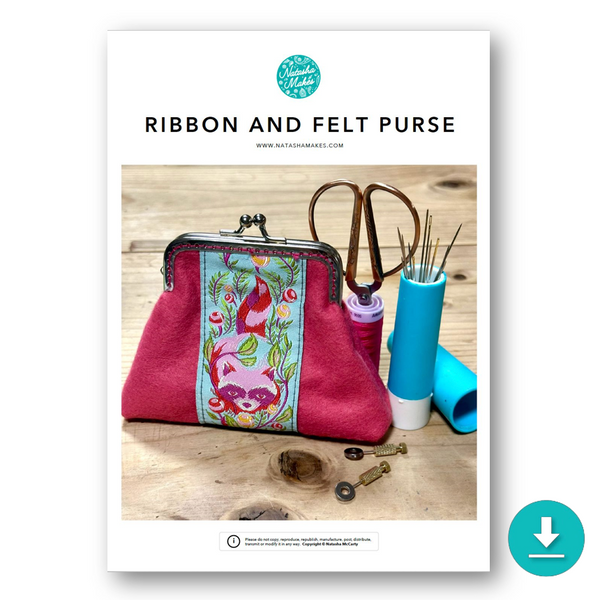 INSTRUCTIONS: Ribbon and Felt Purse: DIGITAL DOWNLOAD