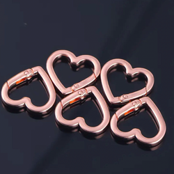 SPECIAL BUY: Five 20mm HEART SHAPE Spring Rings: Rose Gold colour