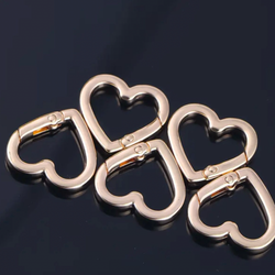 SPECIAL BUY: Five 20mm HEART SHAPE Spring Rings: Light Gold colour