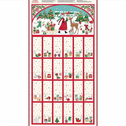 Makower UK | Christmas Wishes 'Advent Panel' D#039/1: Precut Approx 60cm x 112cm (24" x 44") Panel