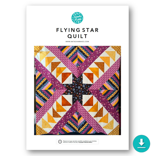 INSTRUCTIONS: Flying Star Quilt Pattern: DIGITAL DOWNLOAD