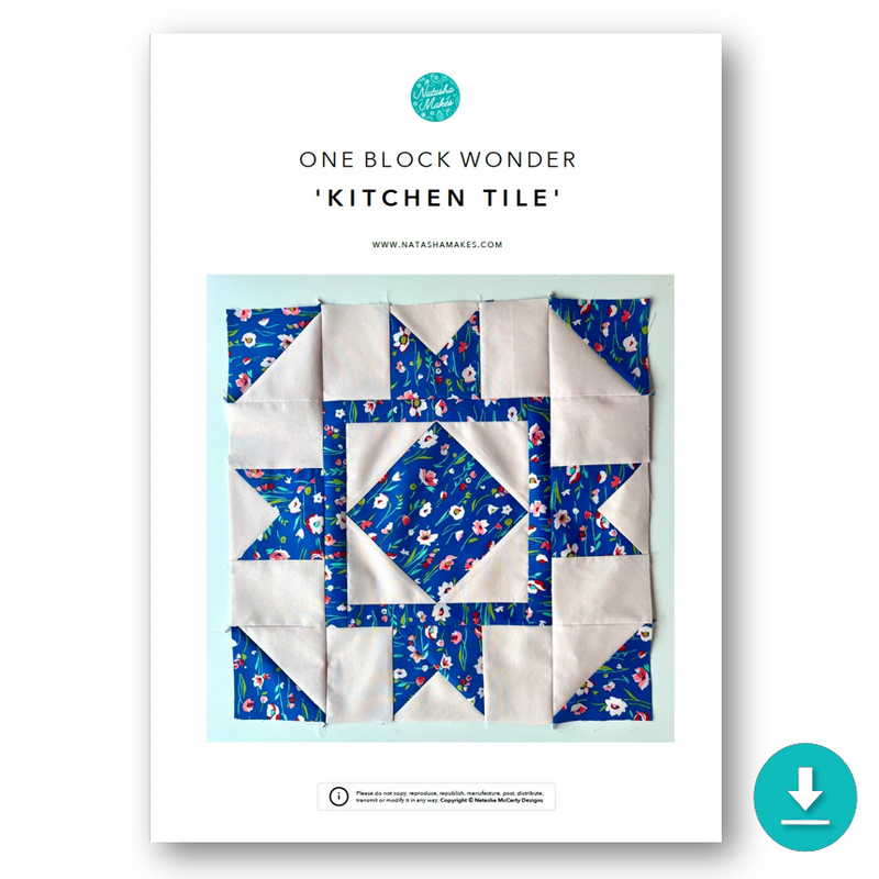 INSTRUCTIONS: One Block Wonder 'Kitchen Tile': DIGITAL DOWNLOAD