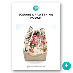 INSTRUCTIONS WITH TEMPLATE: Square Drawstring Pouch: DIGITAL DOWNLOAD