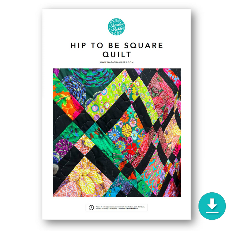 INSTRUCTIONS: Hip To Be Square Quilt Pattern: DIGITAL DOWNLOAD