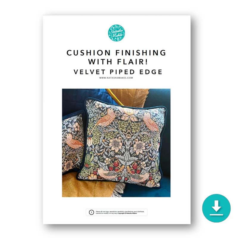 INSTRUCTIONS: 'Cushion Finishing with Flair!' VELVET PIPED EDGE Cushion: DIGITAL DOWNLOAD