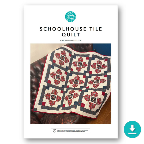 INSTRUCTIONS: Schoolhouse Tile Quilt: DIGITAL DOWNLOAD