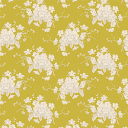 Tilda | Sunday Brunch Collection: 100590 'White Flower' Sour Yellow: by the ½m