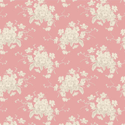 Tilda | Sunday Brunch Collection: 100591 'White Flower' Pink: by the ½m