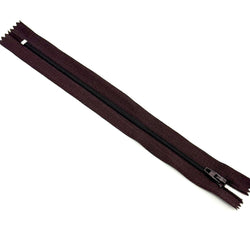 NYLON COIL ZIPPER: 8" length: Dark Chocolate