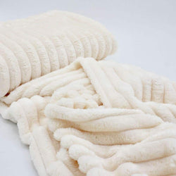 Le Tissu By Domotex: Jumbo Ribbed Minky Fleece: Cream: Precut HALF METRE