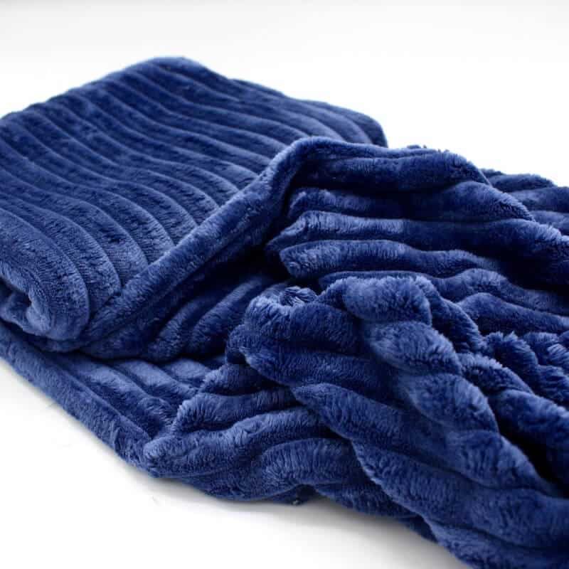 Le Tissu By Domotex: Jumbo Ribbed Minky Fleece: Rich Blue: by the METRE