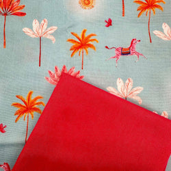 Half Metre Heaven: Sarah Knight for Dashwood Studio | Cloud Forest 'Palms and Zebras' CLOUD2351 with Coral