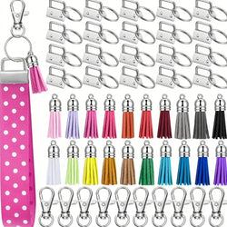 HARDWARE: 60-Piece Key Fob & Keychain Set: x20 Key Fobs, x20 Keychain Tassels, x20 Keychain Hooks