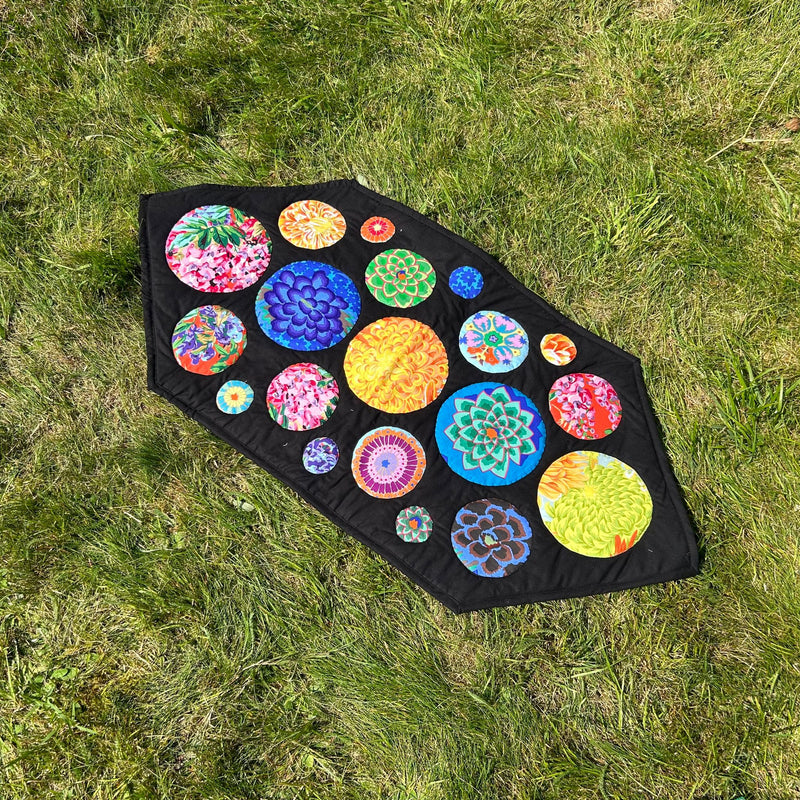 SAMPLE SALE: BJ TABLE RUNNER: Kaffe Fassett Collective 'Circles' on Black