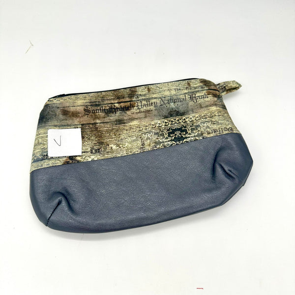 SAMPLE SALE: V: Tim Holtz and Pewter PU Wristlet Pouch