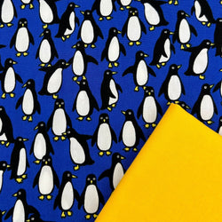 Half Metre Heaven: Sevenberry | Animal World 'Penguins' 850459D1-5 Navy with Corn Yellow