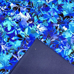 Premium Half Metre Heaven: Robert Kaufman Fabrics | Artful Blooms 'Leaf Print' SRKD-22688-69 MIDNIGHT with Navy