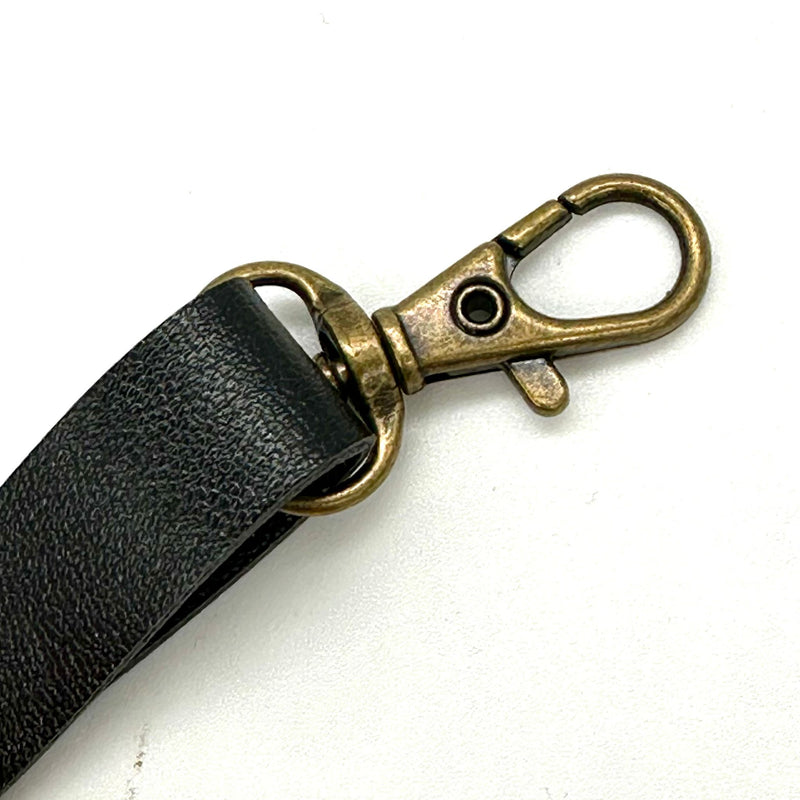 HARDWARE: PU Faux Leather 2m x 1.25cm Bag Strap with 2 Lobster Swivel Clips: Black