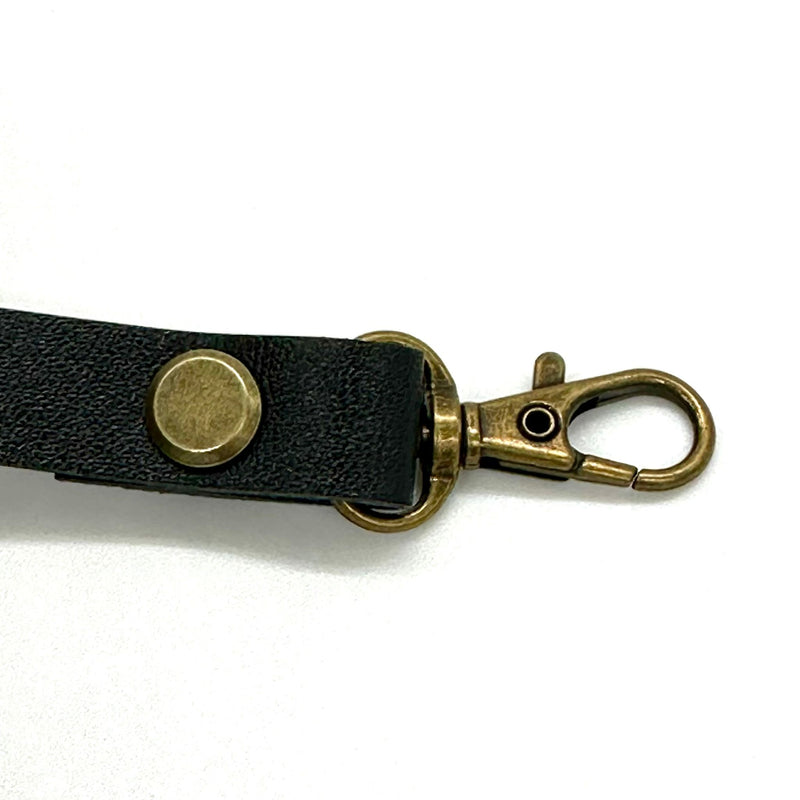 HARDWARE: PU Faux Leather 2m x 1.25cm Bag Strap with 2 Lobster Swivel Clips: Black