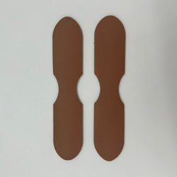 HARDWARE: Bag Handle Ends: Set of 2 in REAL LEATHER: LIGHT BROWN /TAN