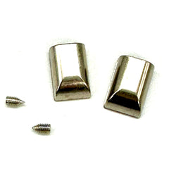 HARDWARE: Square-Ended Zip Ends with Screw-In Fixings: Pack of Two: Nickel Silver colour