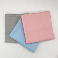 FAT QUARTER TRIO: Yarn Dyed Stretch Denim: Stone, Pink and Sky