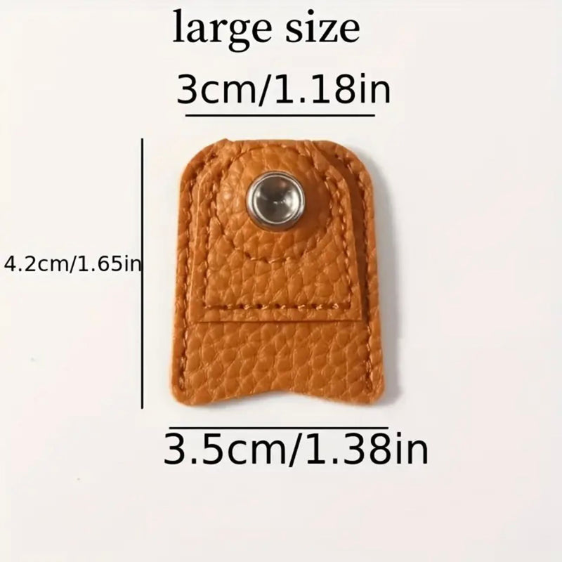 ACCESSORY: Premium Leather Thimble / Reusable Finger Protector: 1 Thimble: Tan / Light Brown