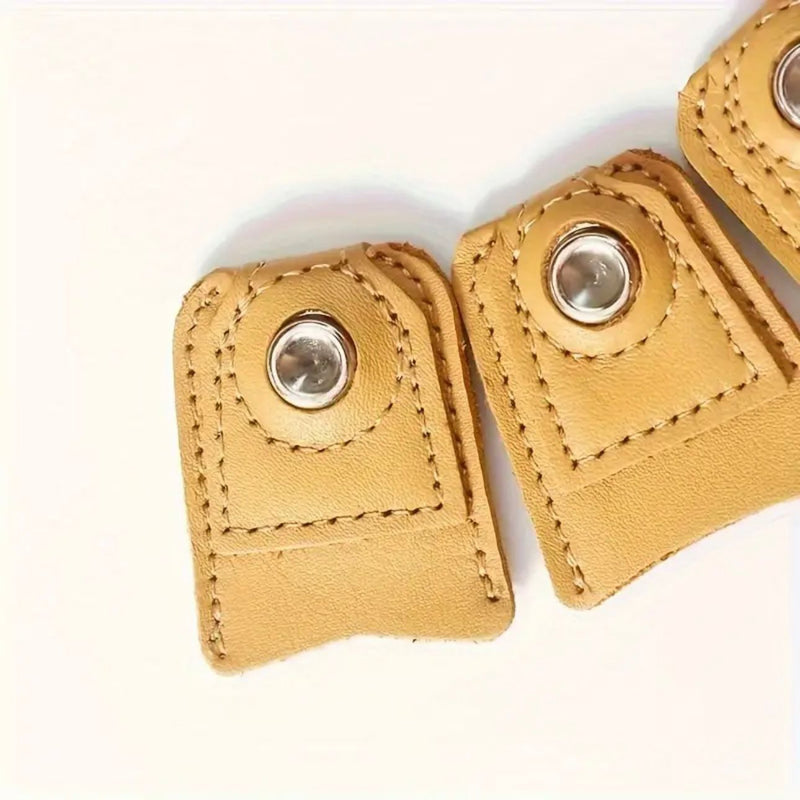 ACCESSORY: Premium Leather Thimble / Reusable Finger Protector: 1 Thimble: Tan / Light Brown