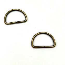 HARDWARE: 1" / 25mm D Rings: One Pair: Antique Brass colour