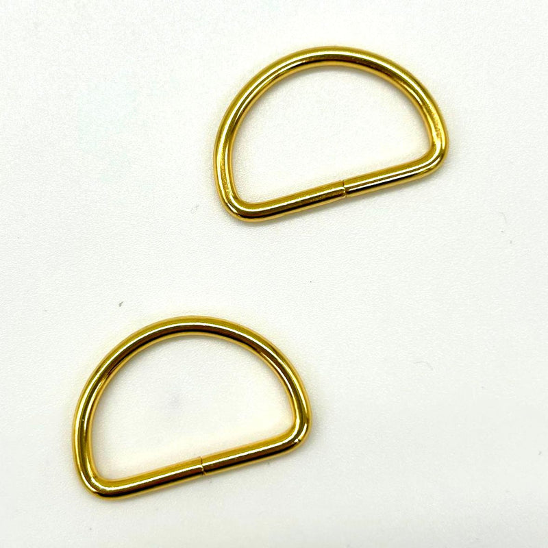 HARDWARE: 1" / 25mm D Rings: One Pair: Gold colour