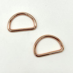 HARDWARE: 1" / 25mm D Rings: One Pair: Rose Gold colour