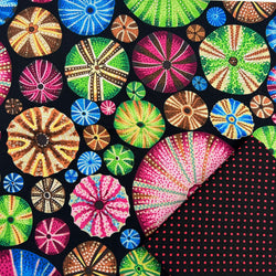 Half Metre Heaven: Kaffe Fassett Collective 'Urchins' Multi PWPJ100.MULTI + Makower | 'Spot On' Red on Black 830/XR