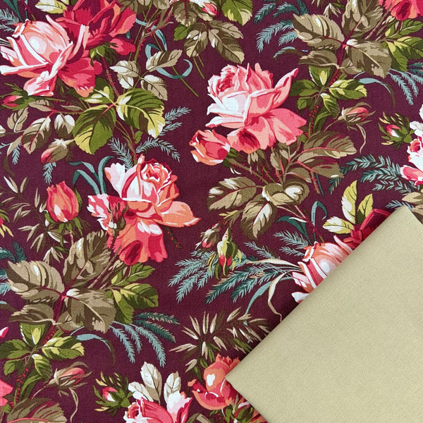 Half Metre Heaven: Edyta Sitar for Andover Fabrics | Joy 'Centerpiece' in Holly Berries 2/1038 R with Bamboo