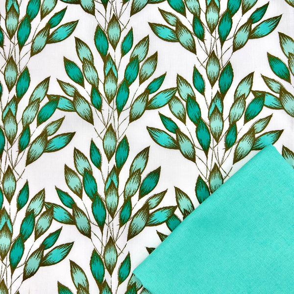 Half Metre Heaven: Amy Sinibaldi for Art Gallery Fabrics | Haven 'Brushed Leaves' Jade HAV16400 with Spearmint