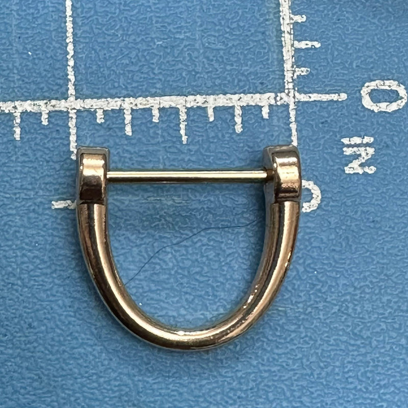 HARDWARE: ¾" Screw Bar D Rings: One Pair (2 Pieces): Nickel Silver