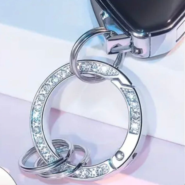 HARDWARE: Pair of Spring O-Rings with Sparkle Detail: Silver colour