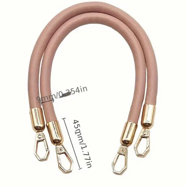 HARDWARE: 40cm Detachable PU Leather Bag Straps with Clasp Attachment: One Pair in BLUSH