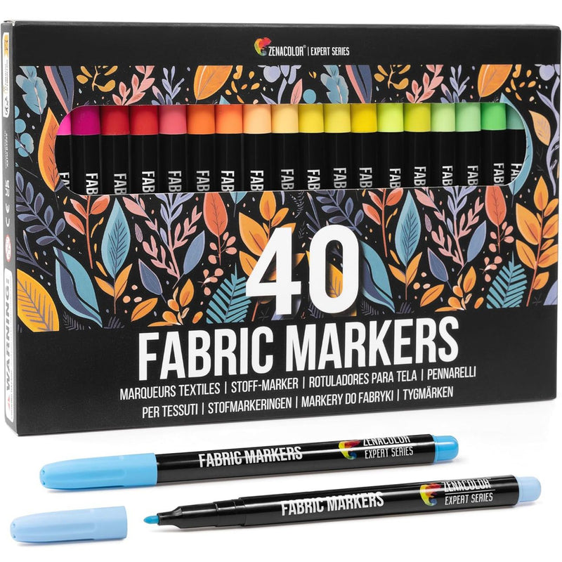 FABRIC MARKERS: Set of 40 Mixed Colours