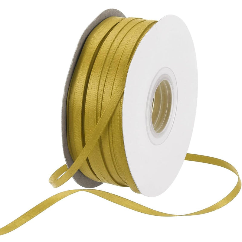 TRIM: 3mm Double Face Grosgrain Satin Ribbon: Gold: 5 METRE LENGTH