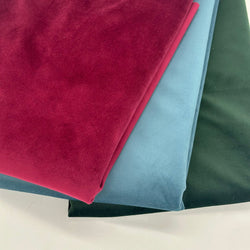 HALF METRE TRIO: Chatham Glyn | Crafty Velvets 'Plain' CVP039 Forest Green + CVP055 Petrol + CVP068 Wine