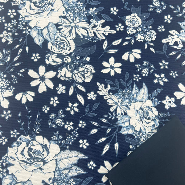 Half Metre Heaven: Maureen Cracknell for Art Gallery Fabrics | True Blue 'Floral Universe' Midnight in Canvas C89515A with Midnight