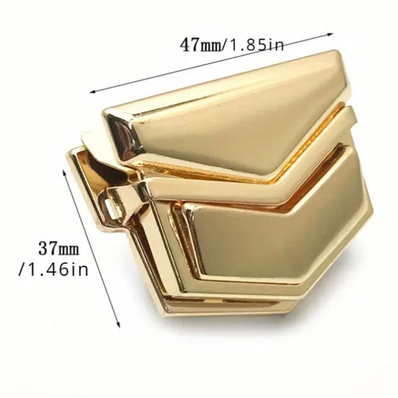 HARDWARE: Zinc Alloy Bag Lock: Gold Colour